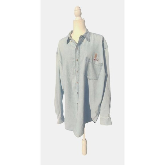 Dilbert Cartoon River Washed Denim Shirt By Aspen Gold Size X-Large - Picture 8 of 11